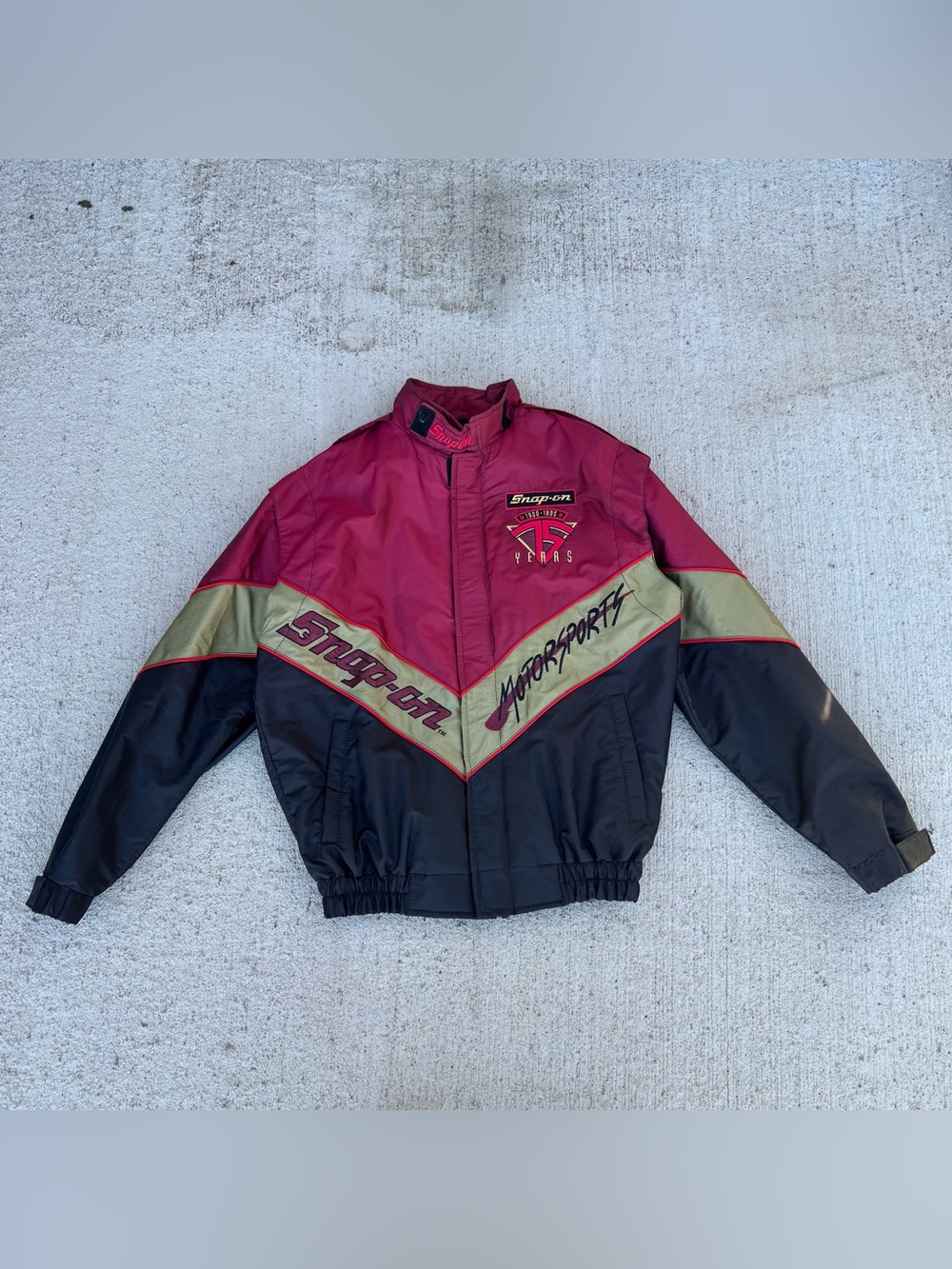 Vintage Snap-on Motorsports 75 Years 1920-1995 Zip Windbreaker Jacket M